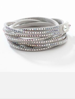 Touchstone Crystal Wrap Bracelet in Light Gray